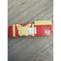 Ambalaje de Carton pentru Martisoare, Flippy, Set 200 Bucati, Cutii pentru Brose Martisor, Model Fluture, 10 x 5 cm, Rosu