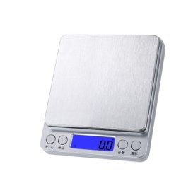 Mini Cantar Electronic, Flippy, pentru Alimente/Bijuterii, max 3 Kg, 2 x AA, 12.7 x 10.6 x 1.9 cm, Gri