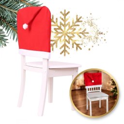 Husa de scaun pentru Craciun, decoratiune in forma de caciula de mos, 65x50 cm, JollyMag, KSN69