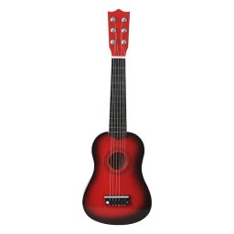 Chitara pentru Copii, Flippy, din Lemn si Plastic, pentru Incepatori, 53.4 x 17.5 x 5.8 cm, Rosu Lucios