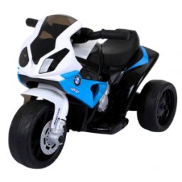 Motocicleta electrica pentru copii BMW S1000RR, 69x44x36.5 cm, varsta 1.5-4 ani, roti si scaun din plastic, putere 25W - Albastru