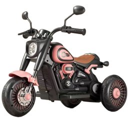 Tricicleta Electrica pentru Copii, Flippy, Tricicleta DUAL-DRIVE 380*2 Baterie 6V 4.5, Bluetooth, Sistem Anti-Rasturnare, Sistem de Lumini si Sunet, 5+ Ani, 80 x 60 x 42 cm, Roz Negru