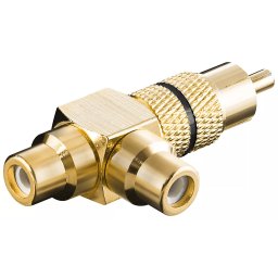 Adaptor RCA Y tata la 2x mama inel negru versiune aurita Goobay
