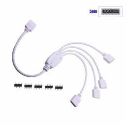 Cablu multiplicator/ spliter Y pentru conectare a 4 ventilatoare RGBW 5 pini 12V, 25cm