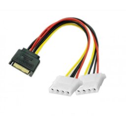 Adaptor alimentare s-ata - 2 x molex (ide), cablu 20cm, Active, sursa sata tata la 2 x molex mama spliter/splitter