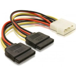 Adaptor alimentare molex (ide)- 2 x SATA, cablu 15cm, multiplicator s-ata