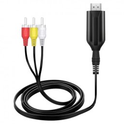 Cablu AV la HDMI, Active, Full HD, convertor 3 x RCA analog la hdmi digital cu mufa video si sunet audio tata, cablu alimentare USB 5V, compatibilitate: dvd, ps3, xbox 360 la televizor/ monitor tv