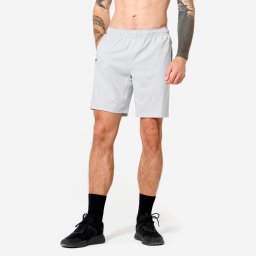 Pantalon scurt fitness respirant buzunare cu fermoar Gri Bărbați