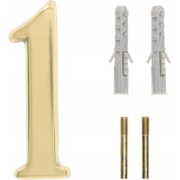 Numărul casei "1" pentru ușă 3d 10cm alamă
