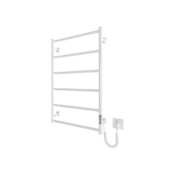 Radiator de baie tip scară CLASSIC, 110 W / 230 V, 81 x 52 cm, inox/alb, racordare pe partea dreaptă