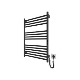 Radiator baie tip scară HF GREENWICH, 170W/230V, 77x53 cm, negru, cu racordare pe partea dreaptă, țevi rotunde