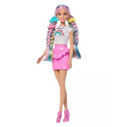 Barbie: Păpușa cu Păr Curcubeu Strălucitor