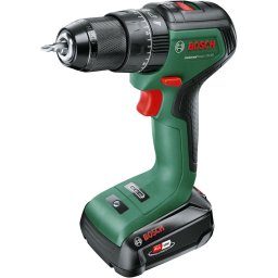 Masina de gaurit cu percutie 18V-60, cu baterie Li-ion 2.0Ah, carcasa, Verde