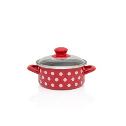 Cratita 1.5l cu capac din sticla Tufne Metalacemail/16cm/1.5l