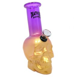 Death Row Records Bong sticla Skull Bubbler purple-gold 15cm (USA)