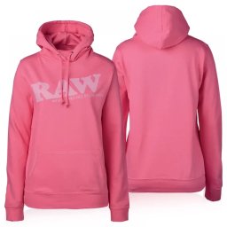 Hanorac bumbac fleece cu gluga Raw Fashion Girly roz Moale si confortabil L
