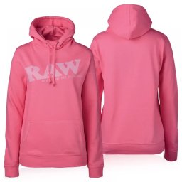 Hanorac bumbac fleece cu gluga Raw Fashion Girl roz Moale si confortabil M