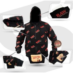 Hanorac bumabc cu gluga Raw Black Rawlers Unisex Multifunctional