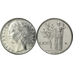 Italia 1992 - 100 lire, circulata