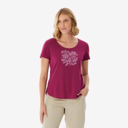 Tricou de drumeție NH500 Mov damă
