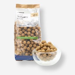 Boilies Pescuit la crap Wellmix Instant 15mm 1kg Cânepă-Alune tigrate