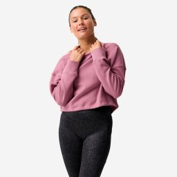 Bluză crop fitness confortabilă și elastică Mov Damă
