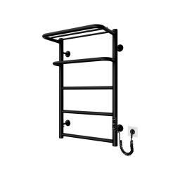 Radiator de baie tip scară HOTEL 75 W/230 V, 66 x 42 cm, inox/negru, cu racordare pe partea dreaptă