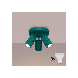 Brilagi - Spot LED CRESTO, 3 x GU10, 10 W, 230 V, turcoaz