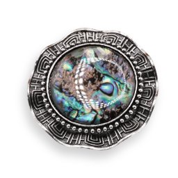 Brosa rotunda cu Scoica Abalone, 45mm