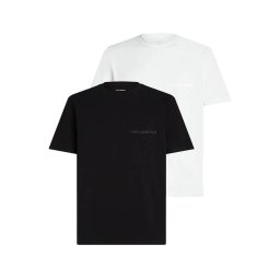 KARL LAGERFELD M T-Shirt (Pack of 2) Elongated Logo Ss A1M47097 998 black/white