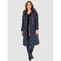 PERSO Woman's Long insulated women's coat with a hood