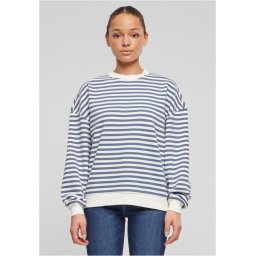 Women's Oversized Striped Sweatshirt - Cream/Vintage Blue