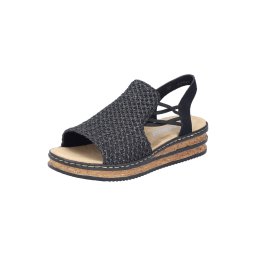 Rieker Sandale gri grafit / negru