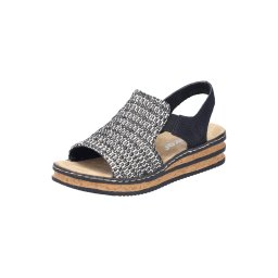 Rieker Sandale negru / alb murdar