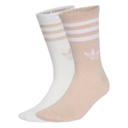 ADIDAS ORIGINALS Șosete '3-Stripes Glitter Crew 2 Pairs' roz / alb