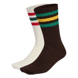 ADIDAS ORIGINALS Șosete 'Ribbed Crew 2 Pairs' maro închis / verde pin / roșu intens / alb