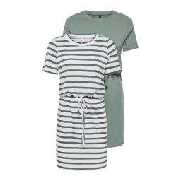 ONLY Carmakoma Rochie 'CARHappy' verde / alb