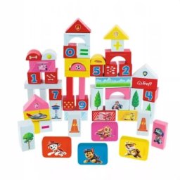 Trefl: Patrula Căţeluşilor - cuburi de construcții din lemn cu numere