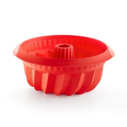 Forma pentru copt chec Lekue 1009483, Ø22 cm, Silicon platinat, -60°C / +220°C, Rosu