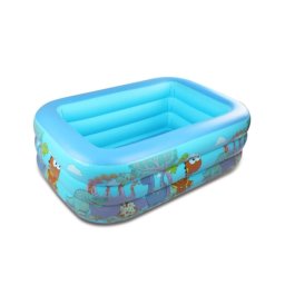 Piscina gonflabila cu podea gonflabila, dreptunghiulara, dino, albastru 150 A 105 A 50 cm