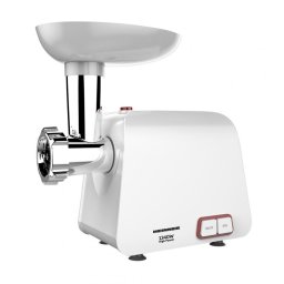 MG-1340WH, 1340 W, accesoriu de rosii si carnati, cutit din inox, functie Reverse, 2 site de tăiere, 1,2 kg/min, Alb