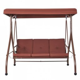 Leagan pentru gradina, 3 locuri, Rabatabil, Vivatechnix Maro, Otel, panza Oxford, 1850Ã—1170Ã—1770 mm, max 340 kg, Perne detasabile