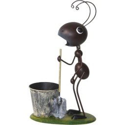 Decoratiune gradina, MagicHome, furnica cu lopata si galeata, metalica, 25x14x44 cm