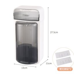 Organizator Baie, Flippy, 4 Compartimente si 1 Sertar, Rotire 360 Grade, din PP+PET, 27.5 x 16 x 11 cm, Alb/Negru