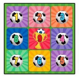 Set de Fotbal Flippy, Joc Recreativ Pentru Copii, Minge cu Scai, Plansa din Material textil, 150 x 150 cm, Model Trofeu, Multicolor