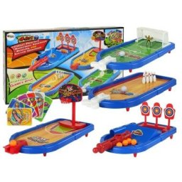 Set de jocuri 4 in 1, pentru copii, baschet, fotbal, bowling si tinta, LeanToys, 9470