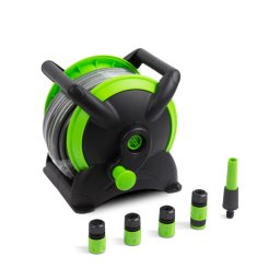 Set furtun de gradina pe tambur, 15 metri, 9 piese + CADOU - Perdea anti-tantari pt. usi cu inchidere magnetica- 100 x 210 cm - Ancora