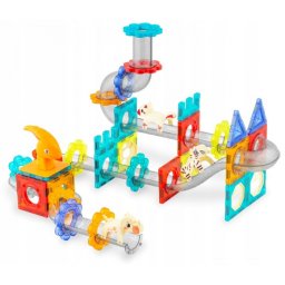 Blocuri magnetice cu tobogan, 153 elemente, Dinozauri Ricokids RK-764