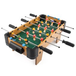 Masa de fotbal cu teren si 18 jucatori Flippy, 6 manere, cu tablou pentru scor, din metal, lemn si ABS, 51 x 44 x 17.5 cm, cu picioare, pentru copii/adulti