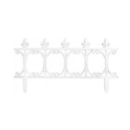 Gard de gradina decorativ, din plastic, alb, 64x34 cm